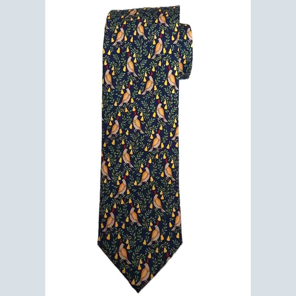 NWT Alynn Partridge in a Pear Tree Silk Tie Multicolor Men's